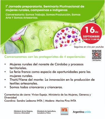 Lee más sobre el artículo 1° Jornada preparatoria. Seminario Plurinacional de mujeres rurales, campesinas e indígenas.