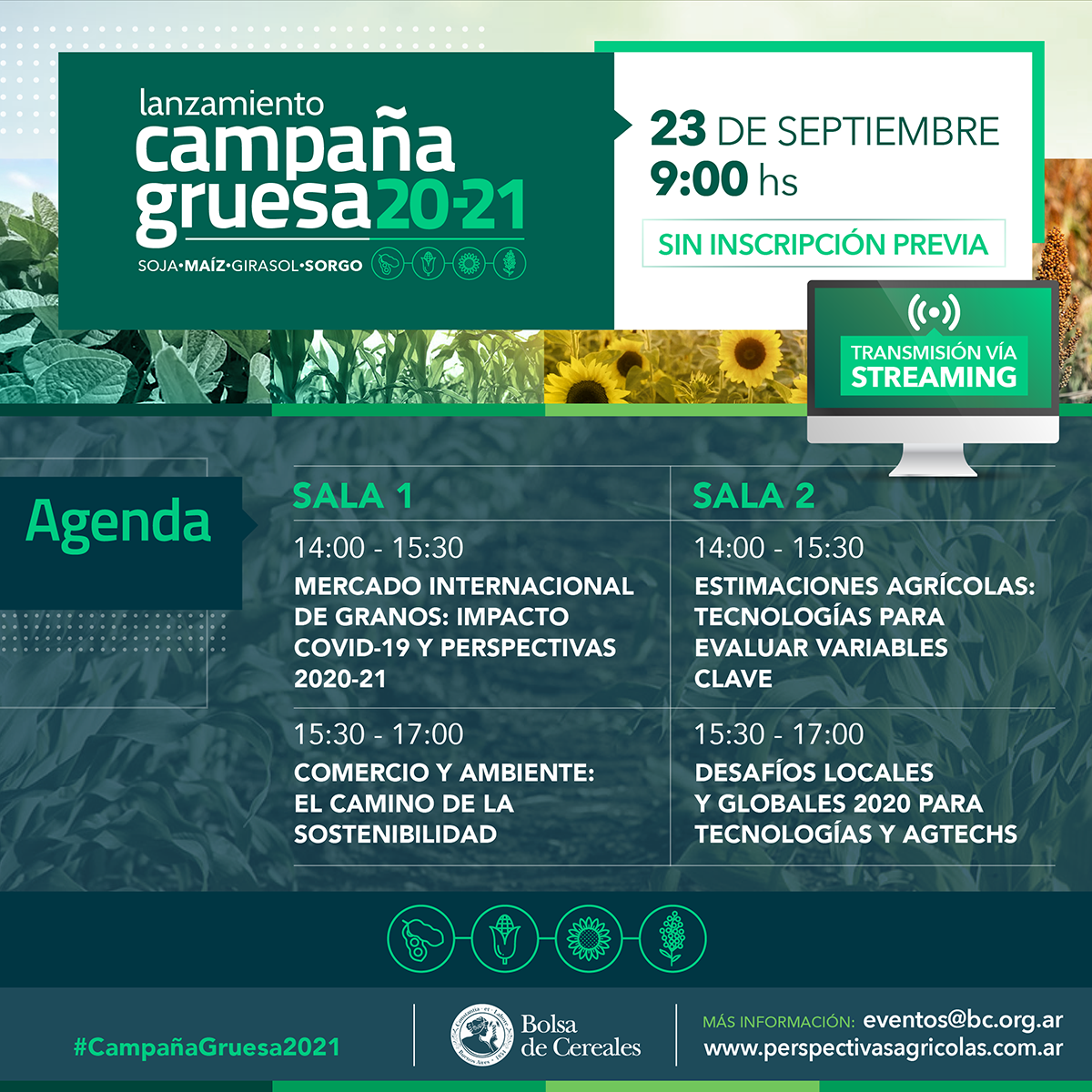 Lee más sobre el artículo LA BOLSA DE CEREALES REALIZARÁ EL LANZAMIENTO DE LA CAMPAÑA GRUESA 2020/21